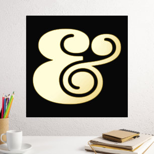 Moderne zwarte Typografie Big Ampersand Gold Folie Afdrukken
