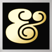 Moderne zwarte Typografie Big Ampersand Gold Folie Afdrukken (Voorkant)