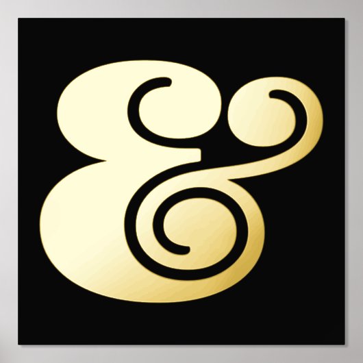 Moderne zwarte Typografie Big Ampersand Gold Folie Afdrukken (Voorkant)