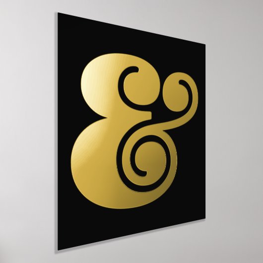 Moderne zwarte Typografie Big Ampersand Gold Folie Afdrukken (Laagn)