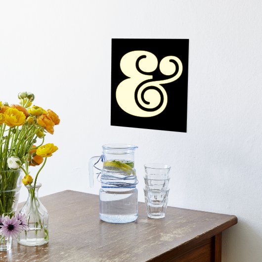 Moderne zwarte Typografie Big Ampersand Gold Folie Afdrukken (Laag (Keuken))