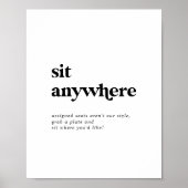 Moderne zwarte typografie bruiloft zit overal poster (Voorkant)