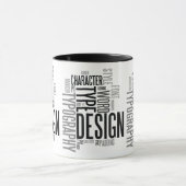 Moderne Zwarte Typografie Design Mok (Midden)
