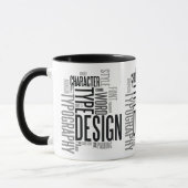 Moderne Zwarte Typografie Design Mok (Links)