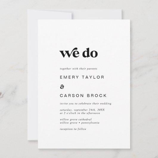 Moderne zwarte typografie die we maken kaart (Voorkant)