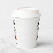 Moderne zwarte typografie en fotopapier beker (Links)