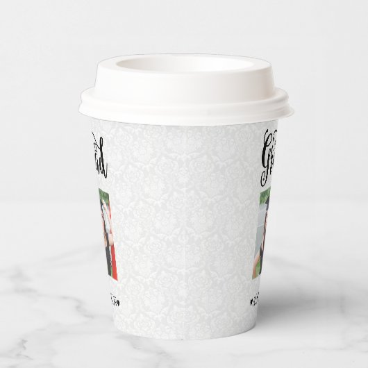 Moderne zwarte typografie en fotopapier beker (Rechts)