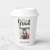 Moderne zwarte typografie en fotopapier beker (Voorkant)