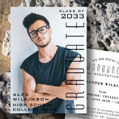 Moderne zwarte Typografie Foto Simple Afstuderen Aankondiging