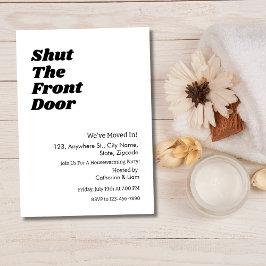 Moderne Zwarte Typografie Funny Housewarming party Kaart