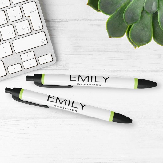 Moderne Zwarte Typografie | Groene Rand Inkt Pen