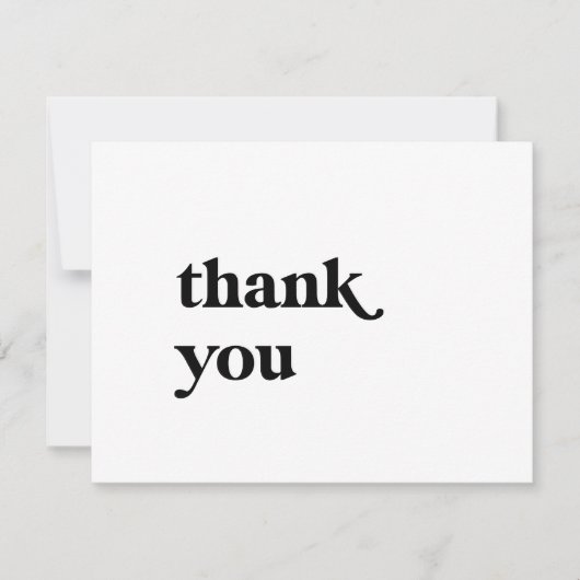 Moderne zwarte typografie Hartelijk dank Bedankkaart (Voorkant)