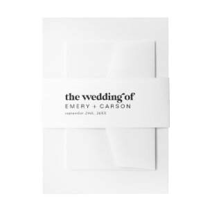 Moderne zwarte typografie Het huwelijk van de buik Uitnodigingen Wikkel