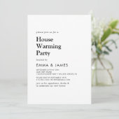 Moderne Zwarte Typografie Housewarming Party Kaart (Staand voorkant)