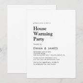 Moderne Zwarte Typografie Housewarming Party Kaart (Voorkant / Achterkant)