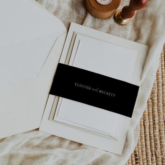 Moderne Zwarte Typografie Huwelijk Nodig Belly Ban Uitnodigingen Wikkel