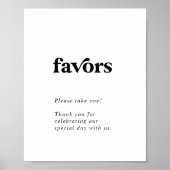 Moderne Zwarte Typografie Huwelijksgunsten Poster (Voorkant)