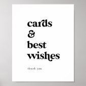 Moderne zwarte typografie Kaarten en beste wensen  Poster (Voorkant)