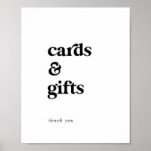 Moderne Zwarte Typografie Kaarten en Cadeaus Bord Poster (Voorkant)