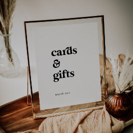 Moderne Zwarte Typografie Kaarten en Cadeaus Bord Poster