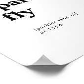 Moderne zwarte typografie laat de longen vliegen poster (Hoek)