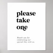 Moderne zwarte typografie Neem een gunst Poster (Voorkant)