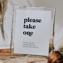 Moderne zwarte typografie Neem een gunst Poster