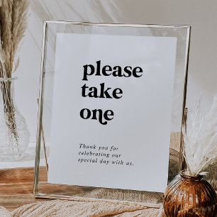 Moderne zwarte typografie Neem een gunst Poster