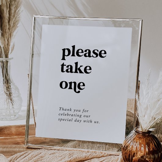 Moderne zwarte typografie Neem een gunst Poster