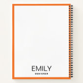 Moderne zwarte typografie | Notitieboek Oranje gre (Achterkant)