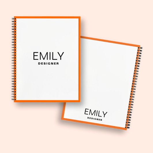 Moderne zwarte typografie | Notitieboek Oranje gre