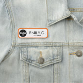 Moderne zwarte typografie Oranje grens Naamplaatje (In situ)