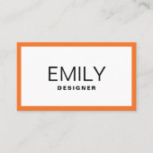 Moderne zwarte typografie | Oranje grens Visitekaartje (Voorkant)