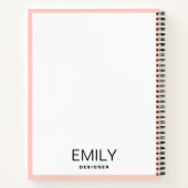 Moderne zwarte typografie | Pink Border Notitieboe Notitieboek (Achterkant)
