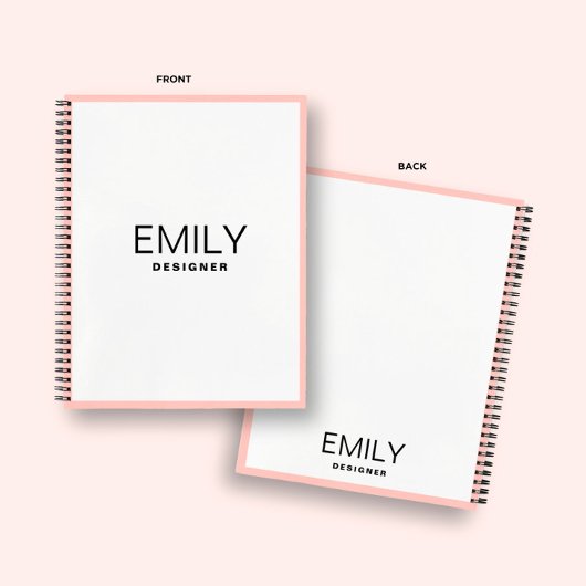 Moderne zwarte typografie | Pink Border Notitieboe Notitieboek