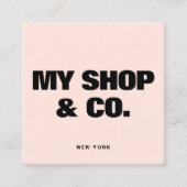 Moderne zwarte typografie QR-code Vierkante Visitekaartje (Voorkant)