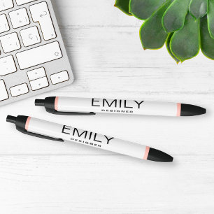 Moderne Zwarte Typografie   Roze Rand Inkt Pen