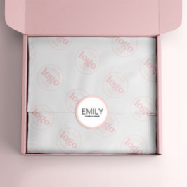 Moderne Zwarte Typografie Roze Rand Ronde Sticker