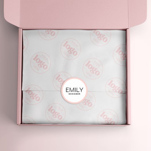 Moderne Zwarte Typografie Roze Rand Ronde Sticker