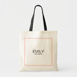 Moderne Zwarte Typografie Roze Rand Tote Bag