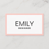 Moderne zwarte typografie | Roze rand Visitekaartje (Voorkant)