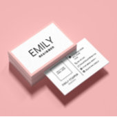 Moderne zwarte typografie | Roze rand Visitekaartje
