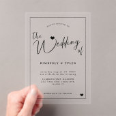 Moderne zwarte typografie script bruiloft acryl uitnodigingen (Insitu (Draagbaar))