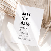 Moderne zwarte typografie Sparen de Datum Save The Date