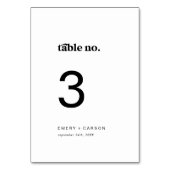 Moderne Zwarte Typografie Tafelnummer (Voorkant)