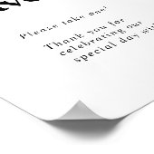 Moderne zwarte typografie trouwgunsten poster (Hoek)