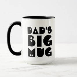 Moderne Zwarte Typografie Vader Verjaardag Groot Mok