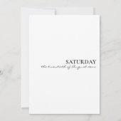 Moderne zwarte typografie wit goud bloemenbruiloft kaart (Achterkant)