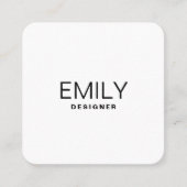 Moderne zwarte typografie | Wit Zwart Vierkante Visitekaartje (Voorkant)