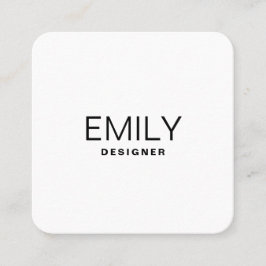 Moderne zwarte typografie | Wit Zwart Vierkante Visitekaartje
